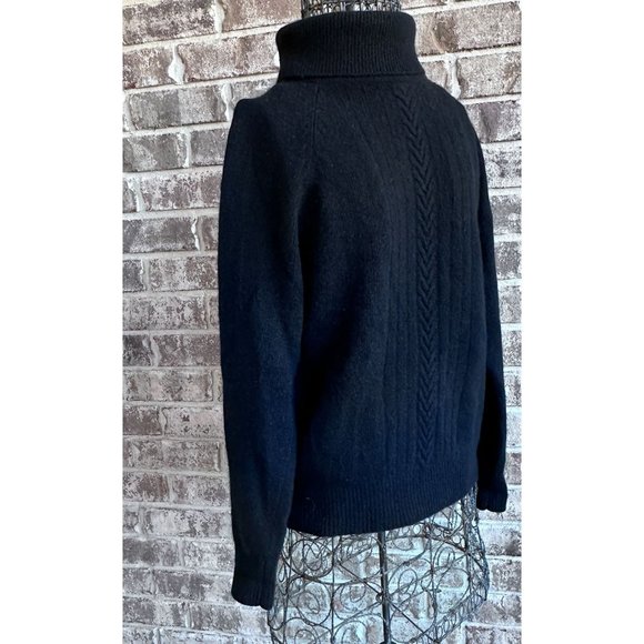 Vintage Grant Park Turtleneck Sweater LRG Black Lambswool Angora Knit Pu… - Picture 3 of 12